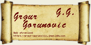 Grgur Gorunović vizit kartica
